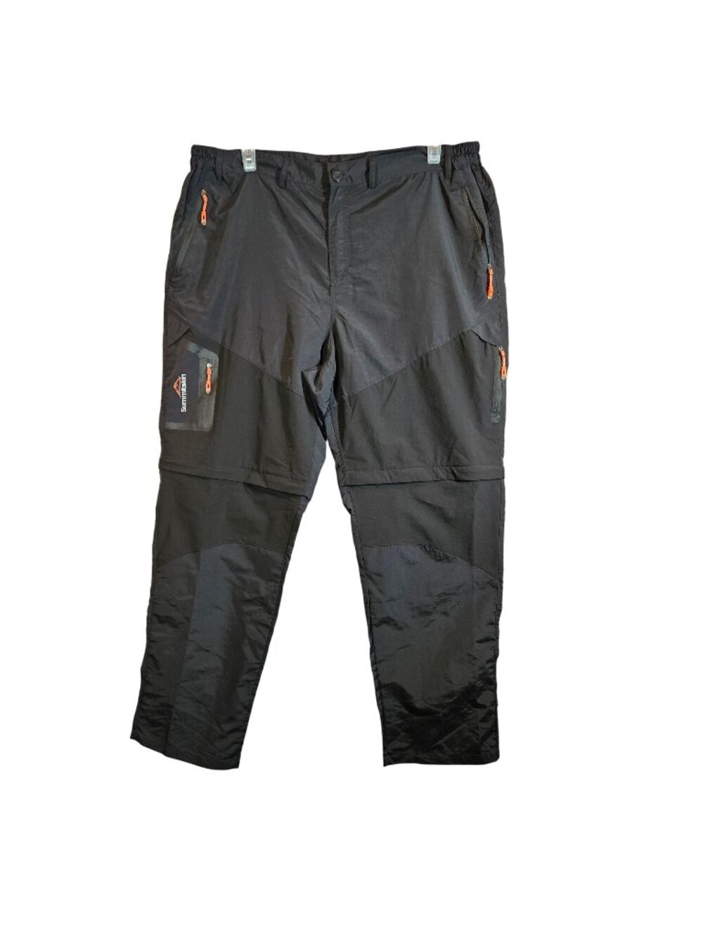 Versa Mens 42x32 Black Outdoor Hiking Zip Off Pants  Zipper Pockets Elastic